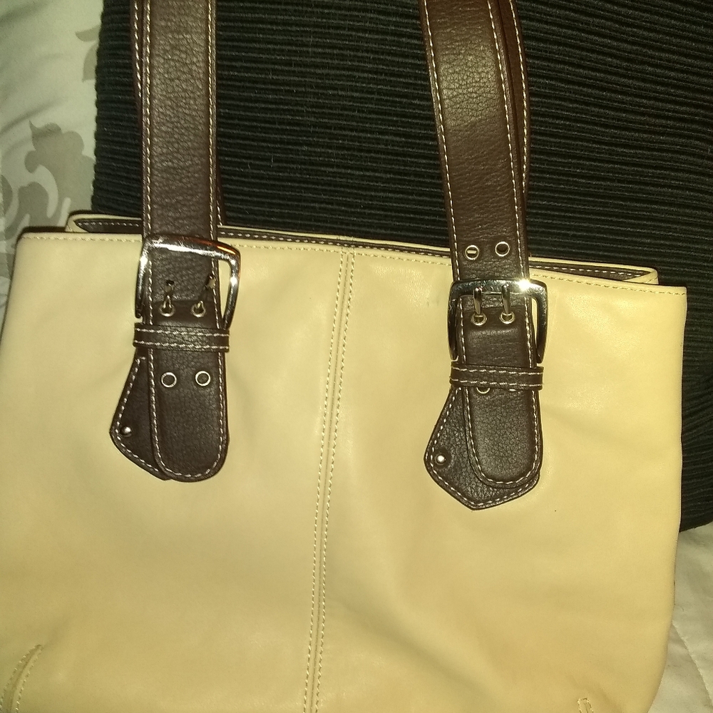 Tignanello beige and brown purse